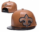 Saints Team Logo Cream Leather Adjustable Hat GS,baseball caps,new era cap wholesale,wholesale hats